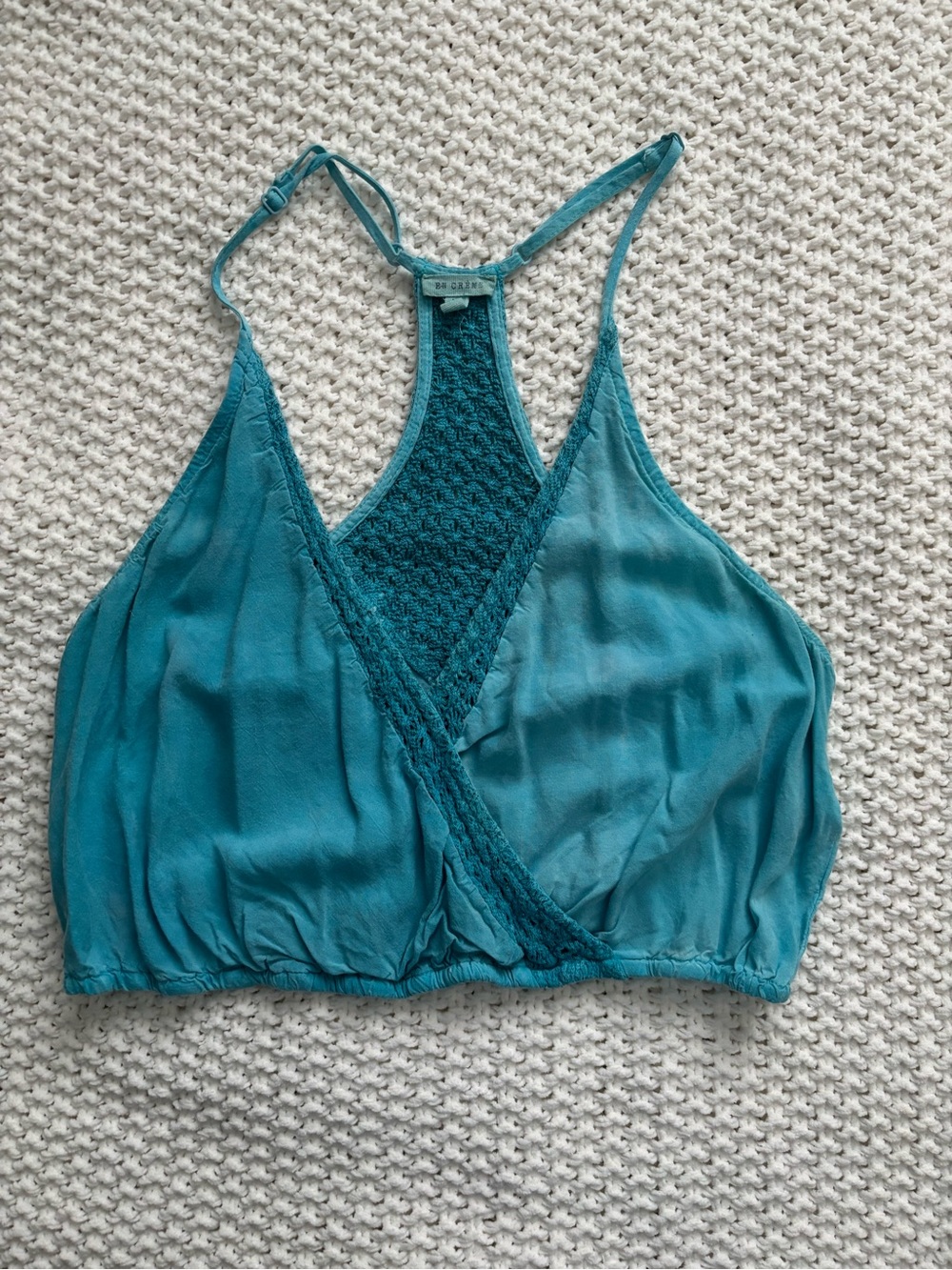 Teal Crochet Racerback Bralette Top